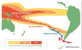 Noticias Chile | Río atmosférico dejará un evento extremo de precipitaciones en la V, VI y RM este lunes