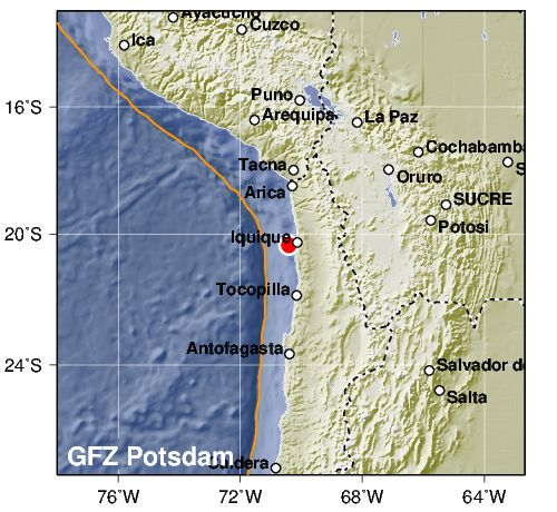 Fuerte terremoto se registra en el norte de Chile