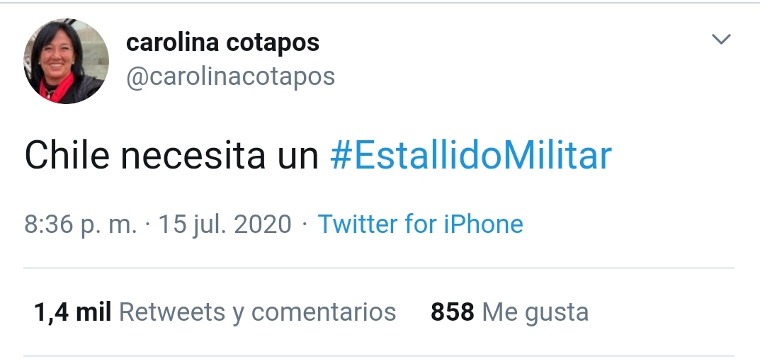 Noticias Chile | Concejala de la UDI por Las Condes pide un "Estallido militar" para nuestro país | INFORMADORCHILE Noticias Chile | Concejala de la UDI por Las Condes pide un "Estallido militar" para nuestro país | INFORMADORCHILE