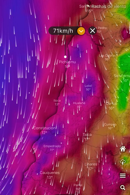Noticias Chile | Sistema frontal aproxima a la zona central con fuertes vientos y precipitaciones | INFORMADORCHILE