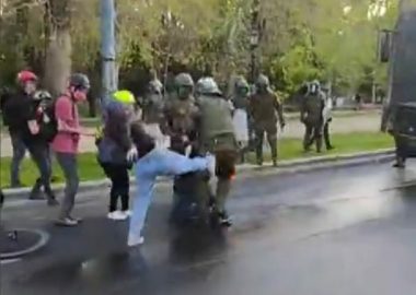 Noticias Chile | Mujer detenida en el "Parque Forestal ", estaba pegando patadas a carabineros