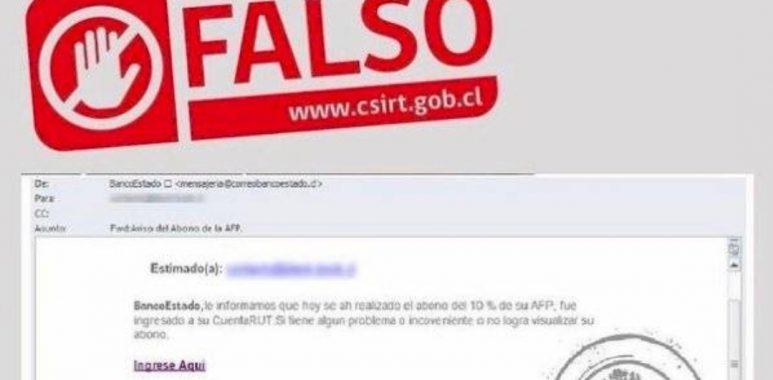Noticias Chile | Banco Estado alerta de correo fraudulento que busca robar tu dinero