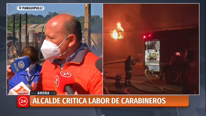 Noticias Chile | Alcalde de Panguipulli: " Los incendios son absoluta responsabilidad de Carabineros"