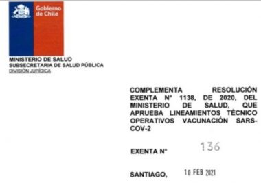 Noticias Chile | Gobierno firma resolución, donde indica que no se vacunará a extranjeros